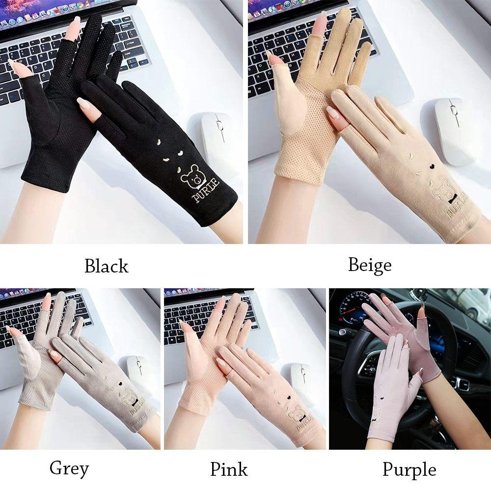 Cycling Driving Running Thin Sun Protection Sunscreen Gloves Sunscreen Mittens Anti-UV