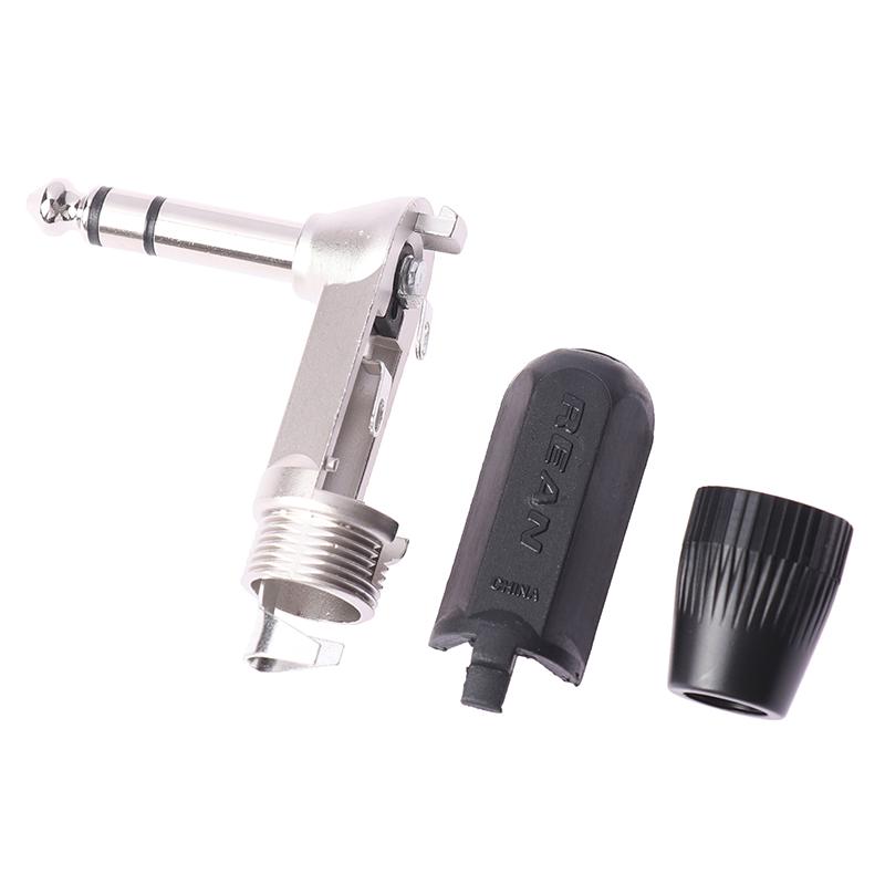 Rean Buchse 6,35 mm TS TRS 90° L-förmiger Winkelstecker Stereo / Mono 2 3-polig 6,5 1/4 Mikrofon Gitarre Audio Nys207 208