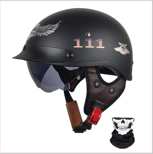 

Сертифицированный 3C полушлем, винтажный мотоциклетный шлем, мотоциклетный шлем Harley, ковшовый шлем для электромобиля XL чёрный