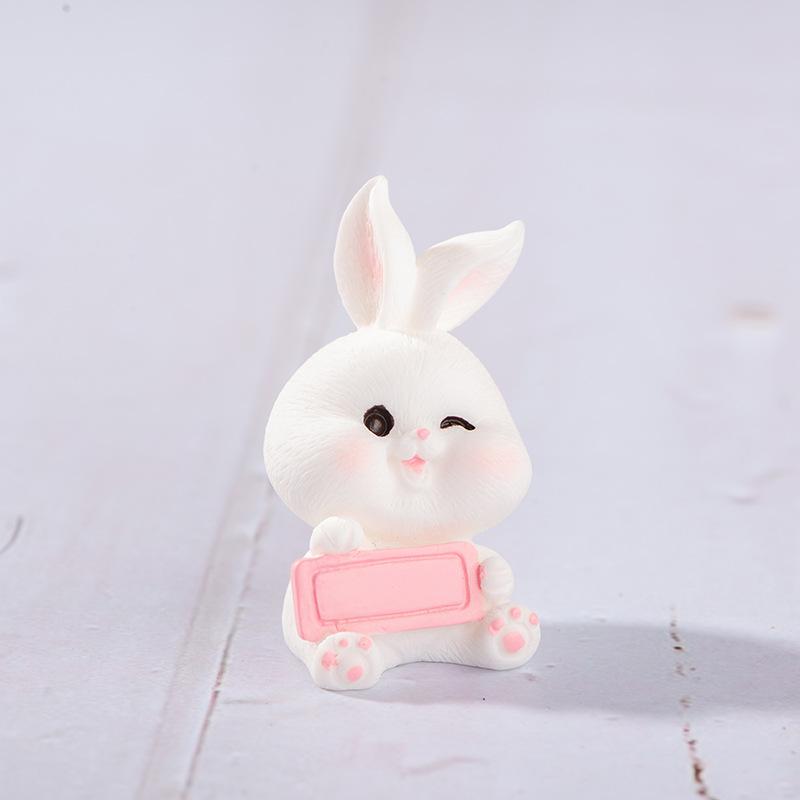 Cartoon Cute Card Small Rabbit Bear Piglet Kitten Animal Small Decoration Micro Landscape Desktop Car Decoration