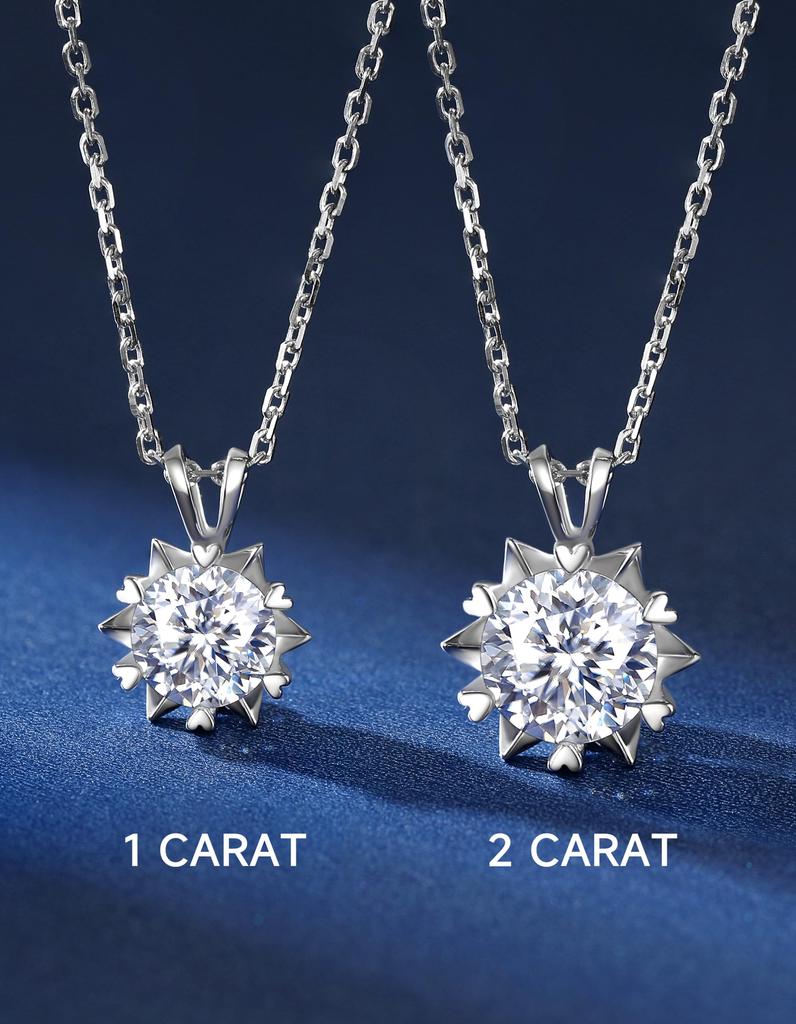 Snowflake Necklace Carat Moissanite Necklace 925 Silver Necklace Gift Popular Brand Birthday Anniversary Present 40cm Pendant Delicate Gift Box