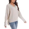 Women's Long-sleeved V-neck Loose Casual Sweater Clothes Sale