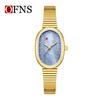 OFNS Luxury Women's Watch: Mother-of-Pearl Dial, Quartz, Diamond Accents, Waterproof, Elegant Office Accessory.