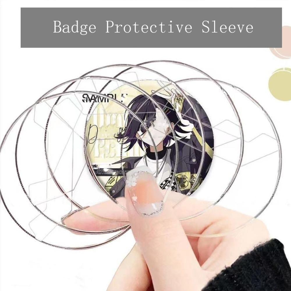 5Pcs Badge Protector Badge Display Sleeve Transparent Badge Protective Sleeve Storage Case