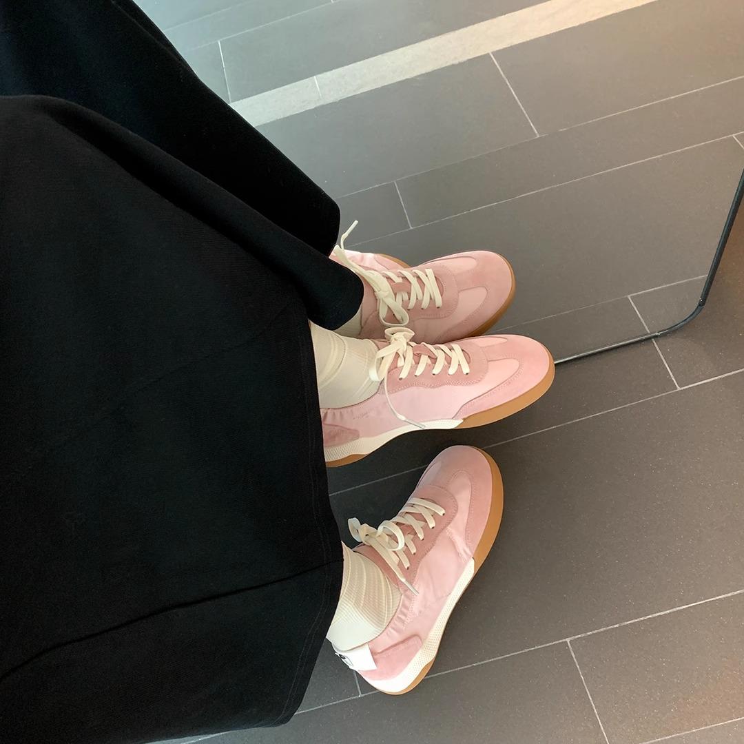 

Весна и лето новая мягкая клейкая кожа повседневная спортивная внутренняя высота увеличение белые туфли женские балетки 36 розовый