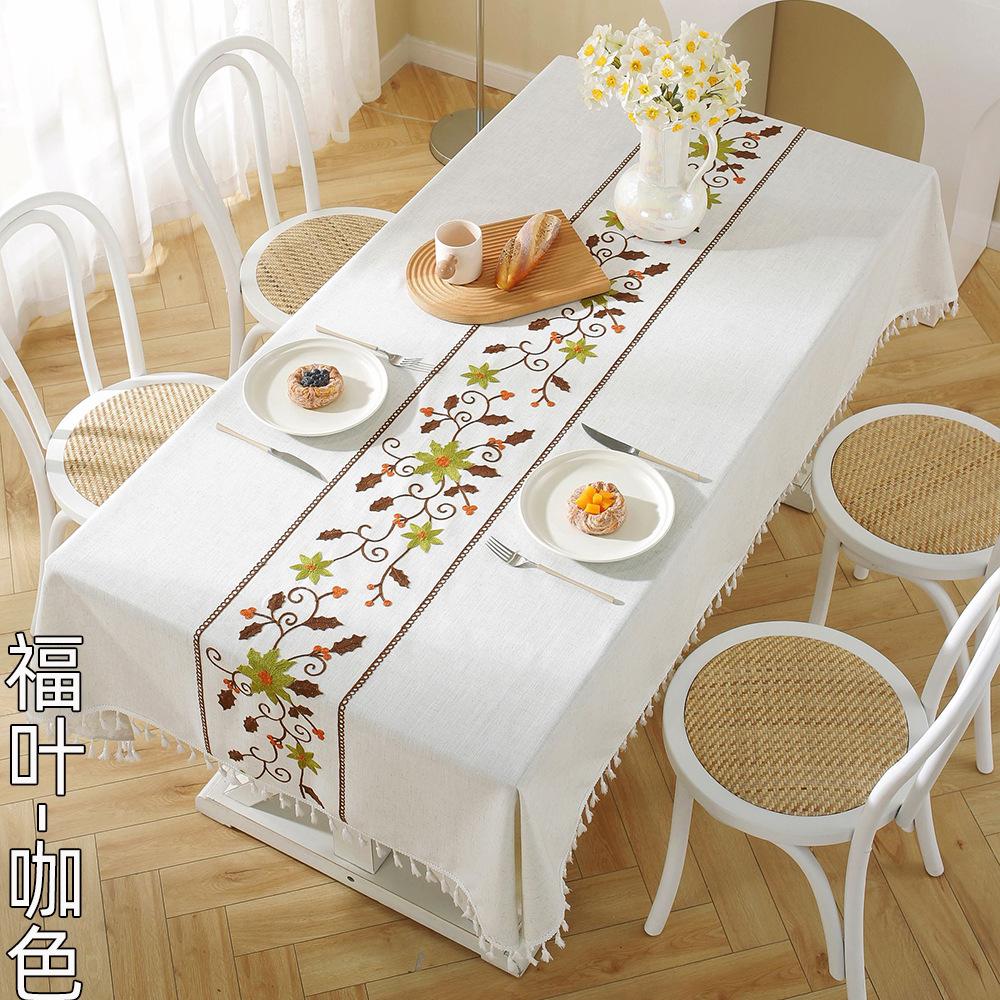 Embroidered Three-Dimensional Tablecloth Hot-Selling Table Mat Dining Table Coffee Table Tablecloth Spot Fringed Tablecloth Rectangular
