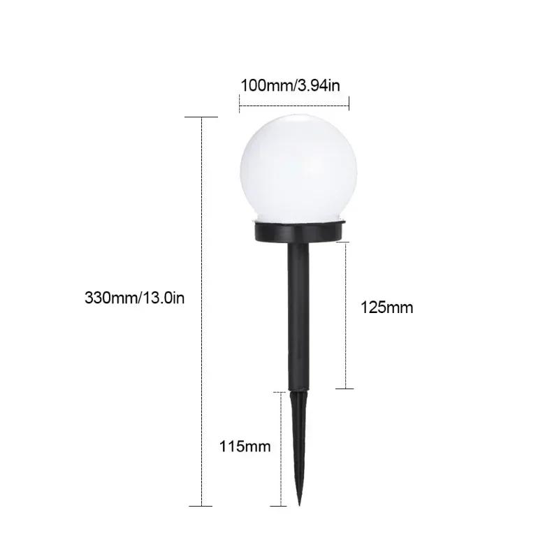 Solar Garden Light Round Ball Bulb Light LED Outdoor Waterproof Landscape Villa Lawn Light Ground Plug Light Garden Decorative