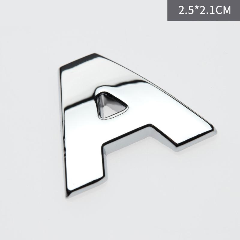 Custom 3D Car Number Alphabet Stickers Zinc Alloy Metal Chrome Emblem Scratch Proof Durable for Auto Badge Motorcycle Laptop Decor