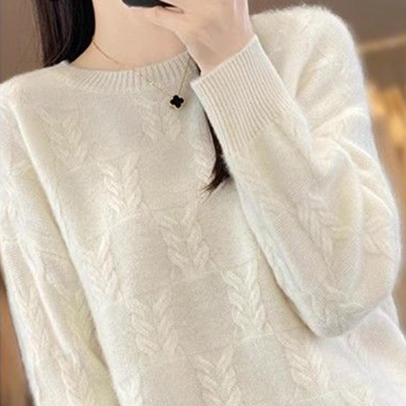 Sweater for Women Autumn Winter Thickened Pullover Warm Knitted Stretchy Long Sleeve Oversize Jumper Tops