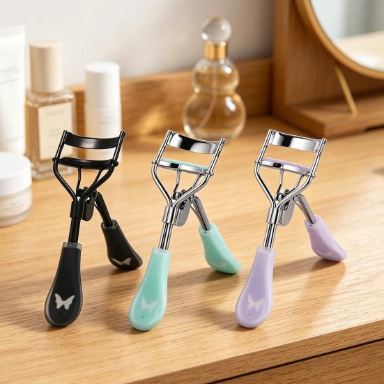Women Eyelash Curler with Rubber Handle Natural Long Lasting Professional Lashes Curling Tools Volumizing Precise Control Eye Lash