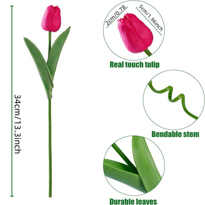 High-End PU Mini Artificial Tulip Bouquet for Living Room