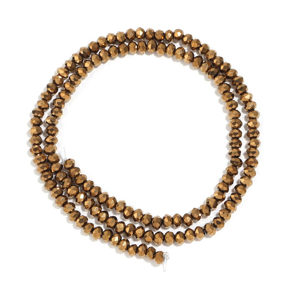 1 Strand 3 4 6 8 10mm Rondelle Faceted Crystal Beads Brown Glass Loose Beads For DIY Jewelry Making Necklace Bracelets Supplies