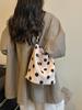2026 Women's Niche Linen Polka Dot Tote - Versatile, Stylish Single Shoulder Basket Bag