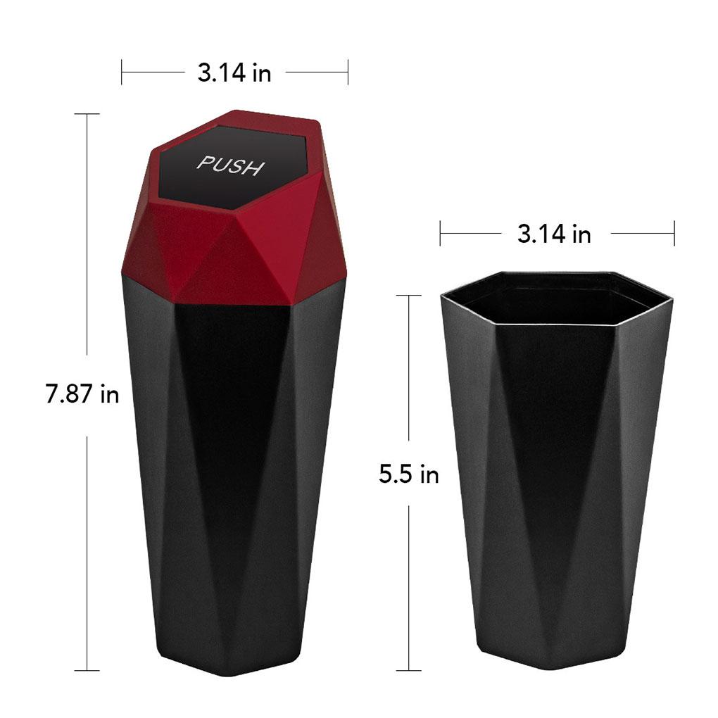 Samochodowy szczelny kosz na śmieci Biurowy hotelowy kosz na śmieci z pokrywą Przenośny pojemnik na odpady Kosz na śmieci Automobilowy samochodowy Czarny