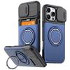 Case For iPhone 17 16 12 13 14 15 Pro Max Plus 16e 17e Cover Slide Lens Protective With Card Magnetic Ring Holder Armor Fundas