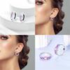 925 Silver Earrings Women Jewelry Butterfly Flower Pink Flowers Zircon Hoop Ear Studs Sparkling Earring Wedding Gift