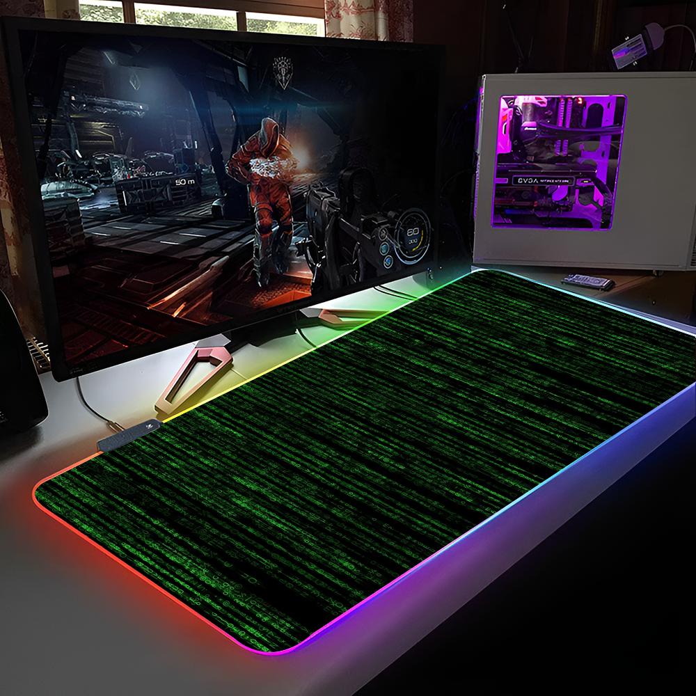 Hacker Intrusion Mouse Pad RGB Backlit Mouse Pad Laptop Mouse Pad Laptop Gamer Computer Desk Gaming Accessories RGB600x300x3mm