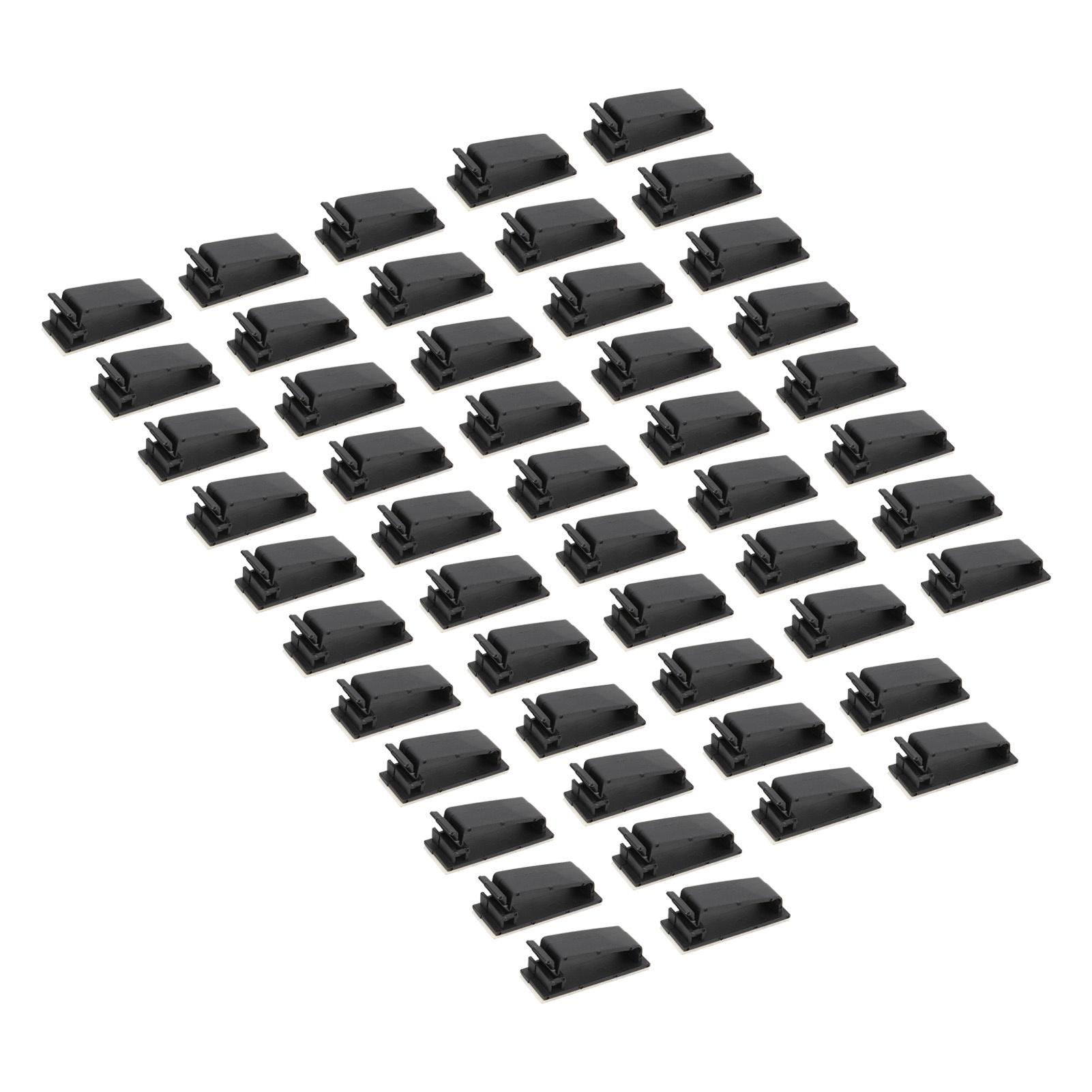 

50PCS Car Self Adhesive Cable Holders Acid Resistant Insulating Black Nylon FC‑30