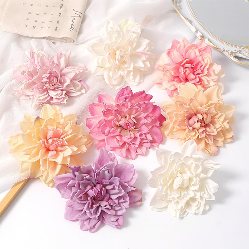 3/5Pcs 12cm Silk Artificial Dahlia Flowers Party Home Room Decor Mariage Wedding Decoration Fake Flower DIY Bride Gift Accessory