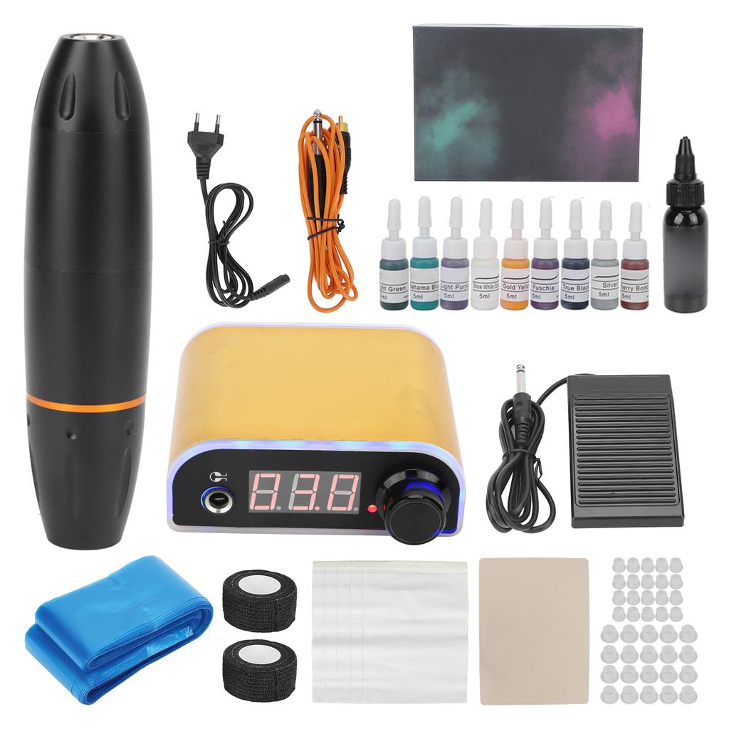 Professional Rotary Tattoo Pen Aluminium Alloy Liner Shader Complete Tattoo Machine Set for