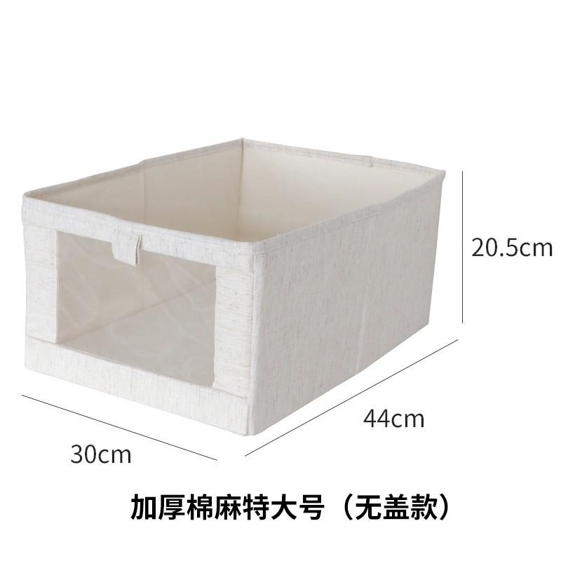 Japanese Style Cotton Linen Folding Storage Box With Window Drawer Clothes Toys Accessories Organizing