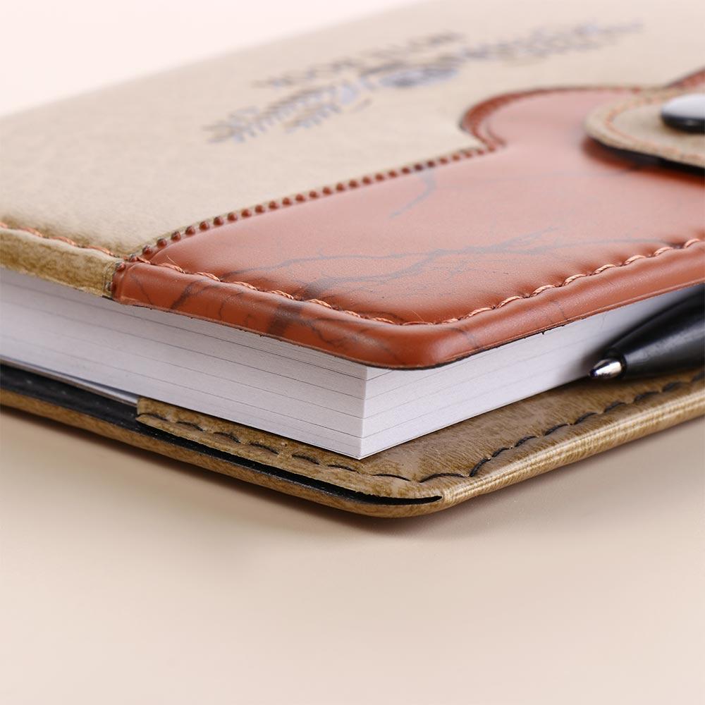 Bussiness Pocket Notepad PU Cover Leather Notebook Office Accessories Mini Notebook  Stationery