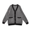 Sweater Coat for Women Knit Loose Stretchy Sweater V Neck Loose Thickened Tops Casual Oversize Cardigan Jacket