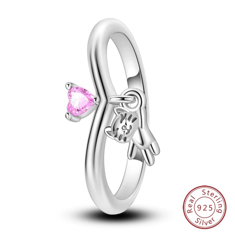 Popular Glow In The Dark Rings For Women 925 Silver Star Moon Sun Rings Sparkling Cubic Zircon Exquisite Jewelry Gifts