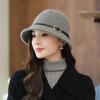 Elegant Women's Formal hat Pure Color Basin Hat Retro Wool Fisherman Hat  Girl