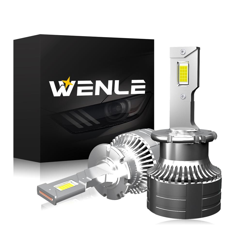 WENLE Newly Developed Shared LED Headlight Bulb Compatible with New Vehicle Inspection Optical Axis Adjustable Canceller White 6500K 35W Genuine HID