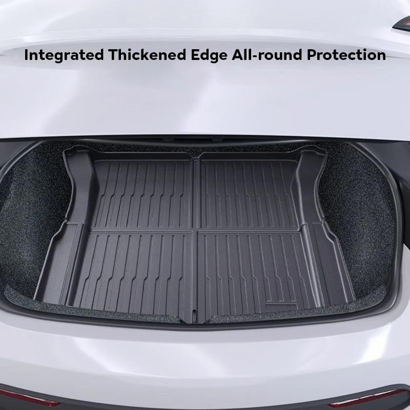 For Tesla Model 3 Highland 2025 2025 Front and Back Trunk Mat TPE Carpet Waterproof Weather-resistant Pads Up and Down Layer Mat
