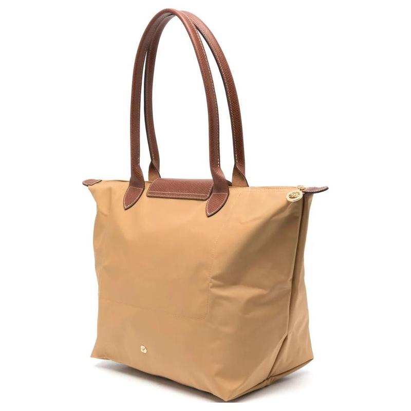 Longchamp shoulder bag Le Pliage Original Embossed Logo Snap Closure Polyamide Fabric Tote Tote Shopping Hand Women's Light Brown L1899089P86