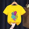 Kids Cartoon Smiley Face Print Short-sleeved T-shirt Casual and Versatile Style Suitable for Children's Outings and Daily Wear