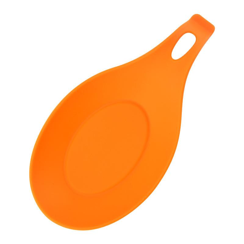 Heat-Resistant TPE Silicone Spoon Rest Non-Slip Easy Clean Kitchen Utensil Holder Saucer Pad for Cocktail Snack Trays
