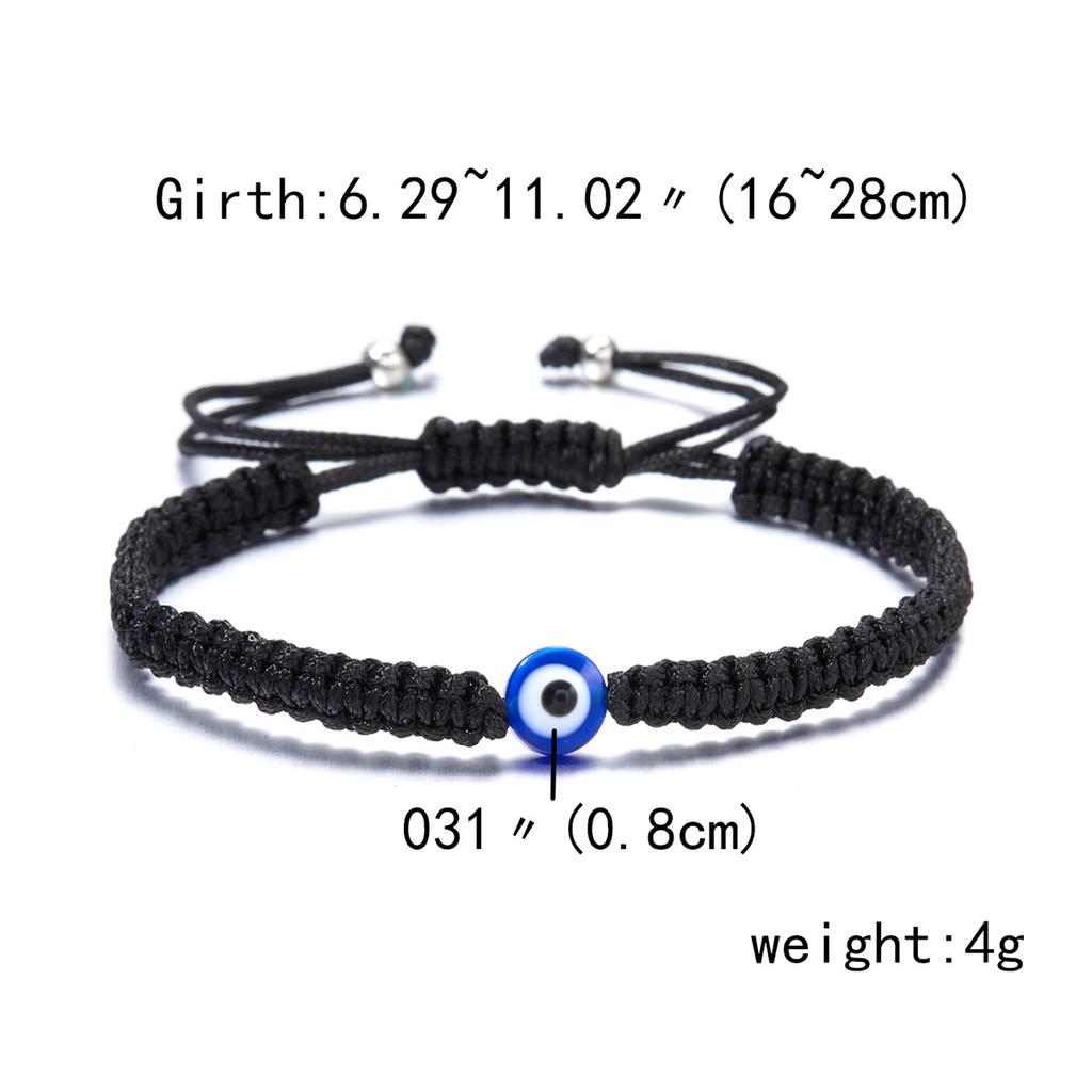 Minimalist Round Resin Evil Blue Eyes Bracelets For Women Men Handmade Braided Lucky Red String Evil Eye Bracelet Couple Jewelry