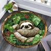 Sloth Animal Round Rug Flannel Printed Carpet Nature Theme Home Decor Cozy Soft Floor Mat Living Room Indoor Use