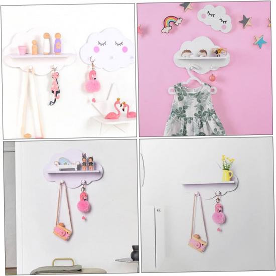 Wall Hanging Rack with Creative Coat Hooks for Porch Storage Home Decor Shelf for Organizing Sundries Living Bedroom Entryway