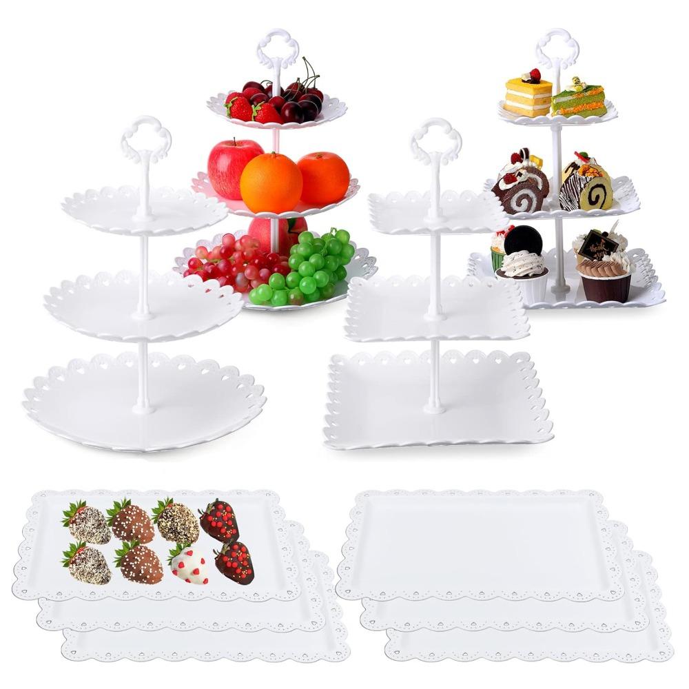 Cake Stand Birthday Cake Stand Display Cupcake Stand Snack Fruit Plate Wedding Party Tray Dessert Table Decorate Kitchen Tools