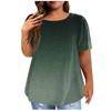 Dámské klasické triko Vintage Gradient skládané s krátkým rukávem Tričko Top Plus Size Pullover Basic Top