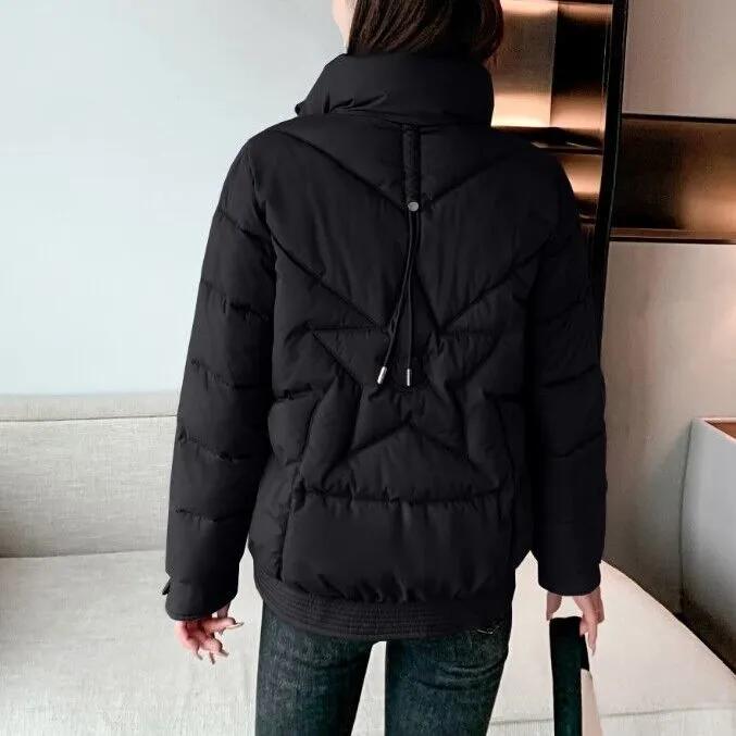 Stand-up Collar Short Down Padded Jacket Women's Loose Thick Warm Padded Jacket