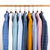 Fashion 100%cotton Casual long-sleeve Shirts for men oxford striped plaid tops slim fit formal shirt white black office clothes