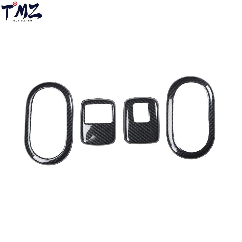 Center Console Panel Black Carbon Fiber Car Interior Sticker Suitable for Mercedes-Benz Smart Fortwo 453 LHD 2015-2018