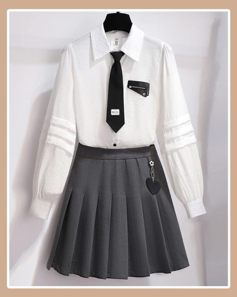 JIURUN Lolita Uniform Gothic Lolita Military Halloween Anime Mori Girl Pleated Skirt and Gothic Plus Perfect for Graduation 4-Piece Set, Costume,