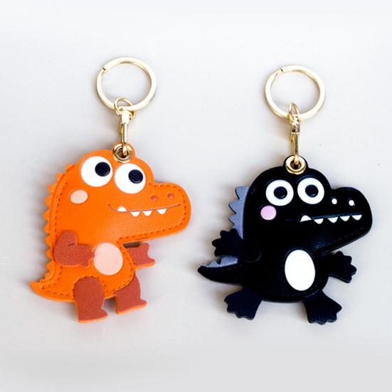 Keychain Pendant Cartoon Little Crocodile Key Holder Imitation Leather Access Card Cover Bag Charm Decorative Keychain Accessory
