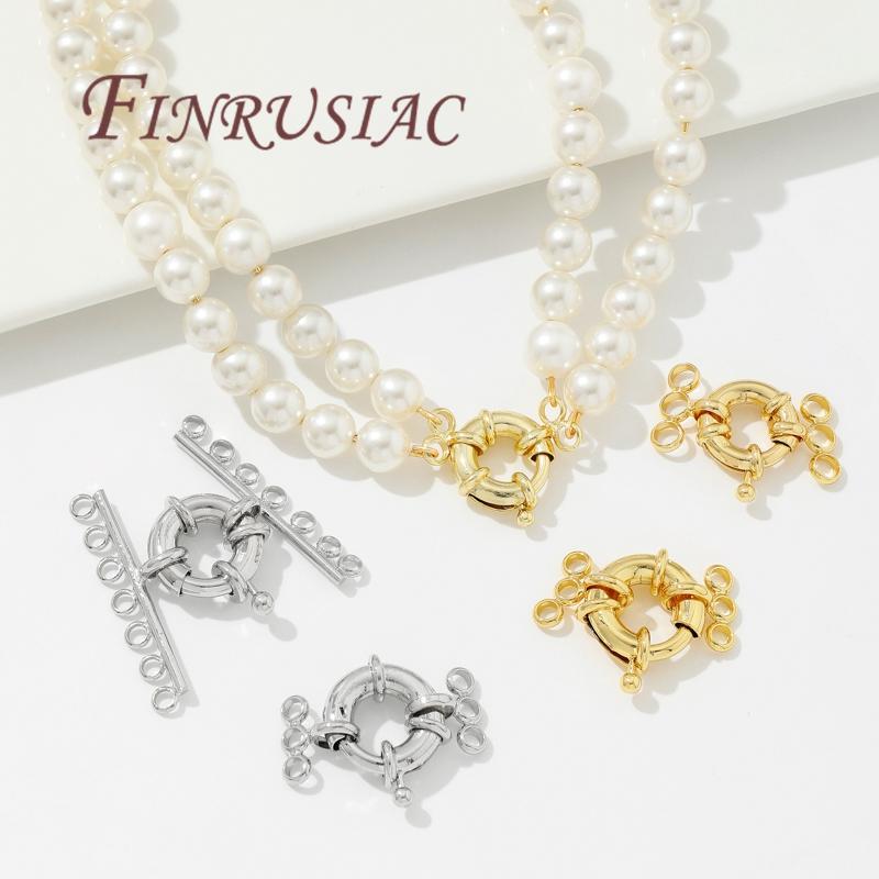 18K Gold Plated Sailor Clasps,Round Spring Clasps For Jewelry,Connector For Bracelets Accessories,DIY Jewelry Making Supplies