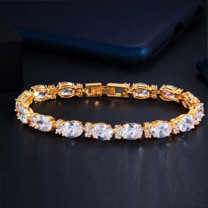 WWJ Luxury Wedding Jewelry Cubic Zirconia Tennis Bracelets Bangle