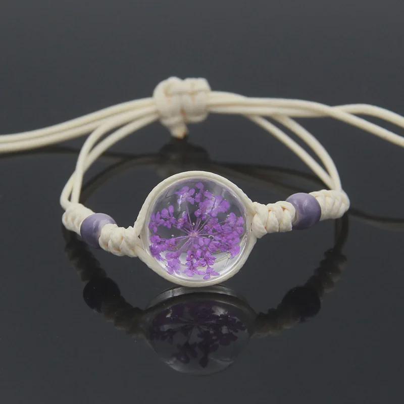 Starry Sky Dried Flower Glass Bracelet for Girlfriends, Couples & Students