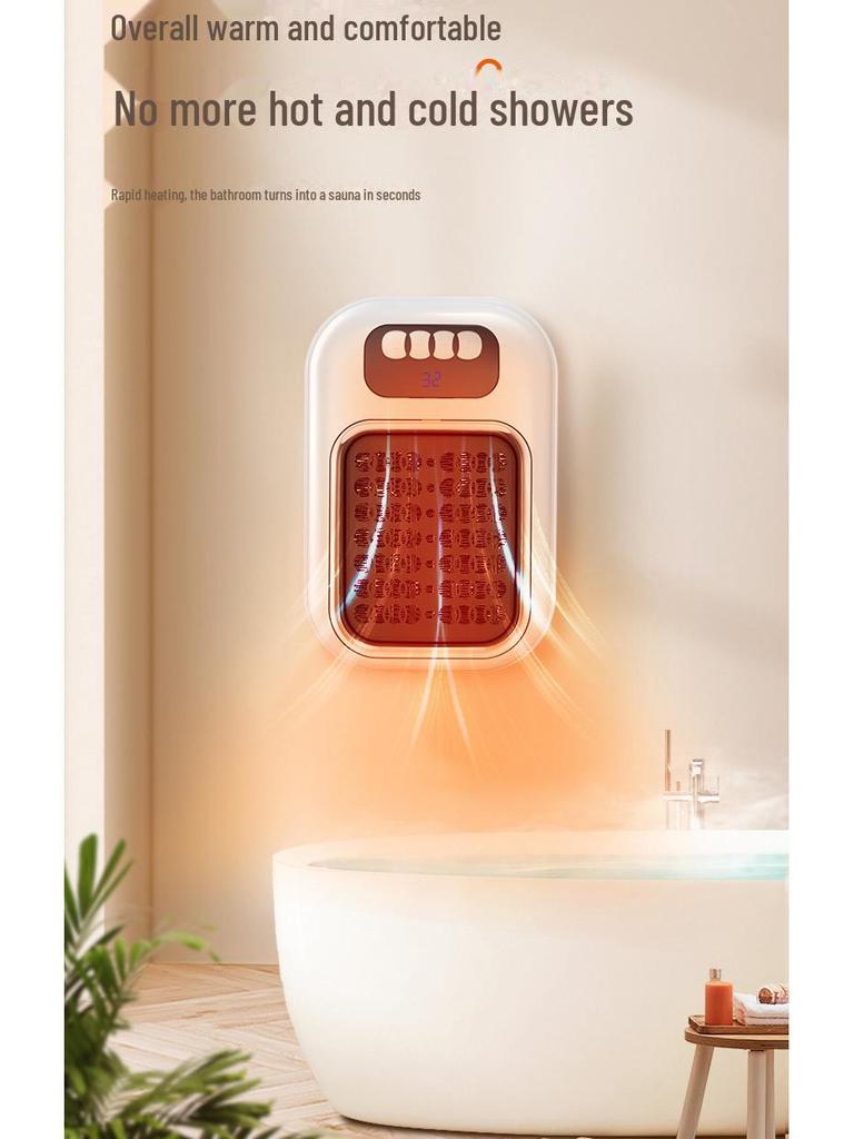 Mini solární elektrický ohřívač: Černý technický ventilátor pro vytápění domácností