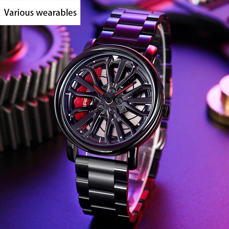 New Fashion Trend Hollow Quartz Watch Steel Band Men's Personalized Creative Watch
