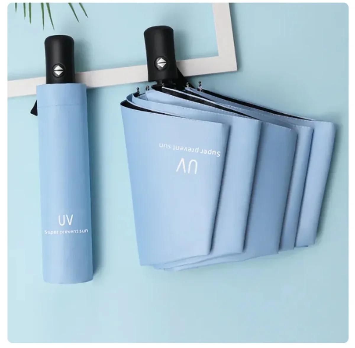 

Складной зонт для женщин и мужчин, простой черный зонт от дождя с 8 ребрами, легкий дорожный роскошный автоматический зонт для путешествий на открытом воздухе